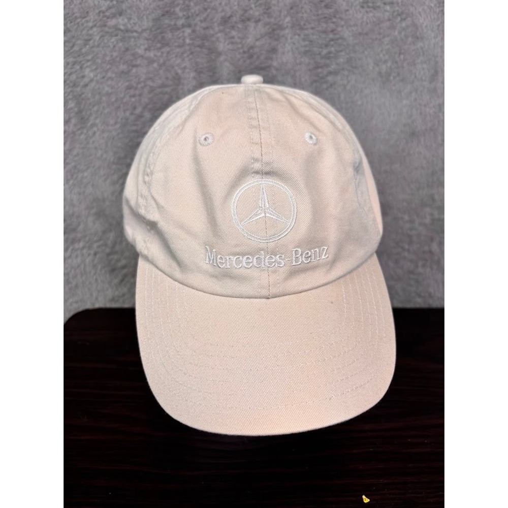 Mercedes-Benz Dad Hat Beige Tan Embroidered Logo Adjustable Strapback Cap OSFA